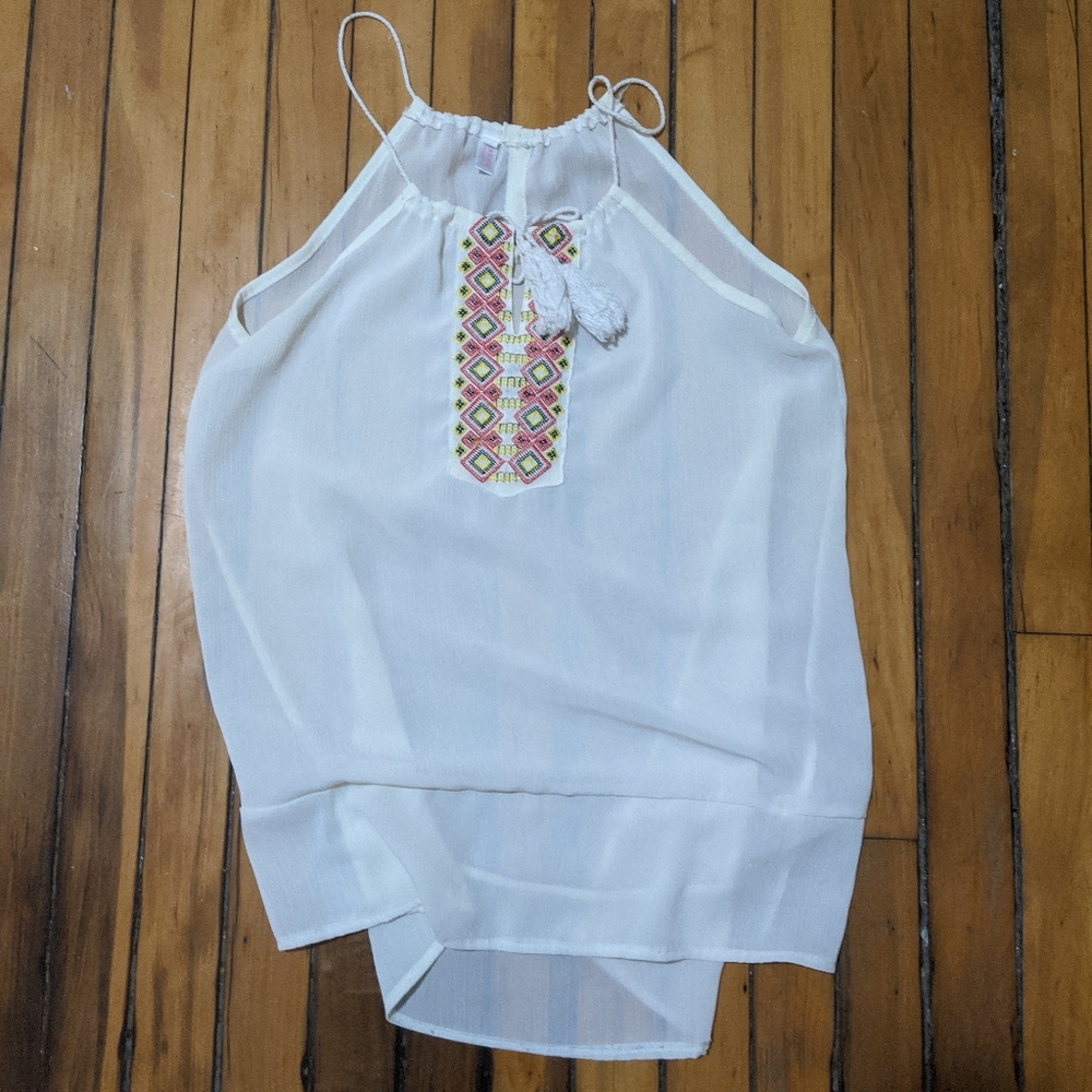 White Embroidered Top
